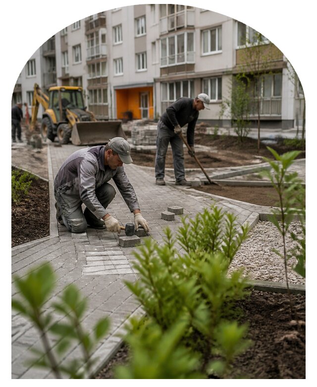 Благоустройство двора многоквартирного дома в Анапе